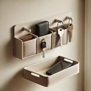 A-neatly-organized-entryway-with-a-designated-drop-zone-for-keys-wallet-and-phone